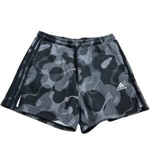 Adidas Athletic Sweatshirt Shorts Size Small Fleece Lined Pull On